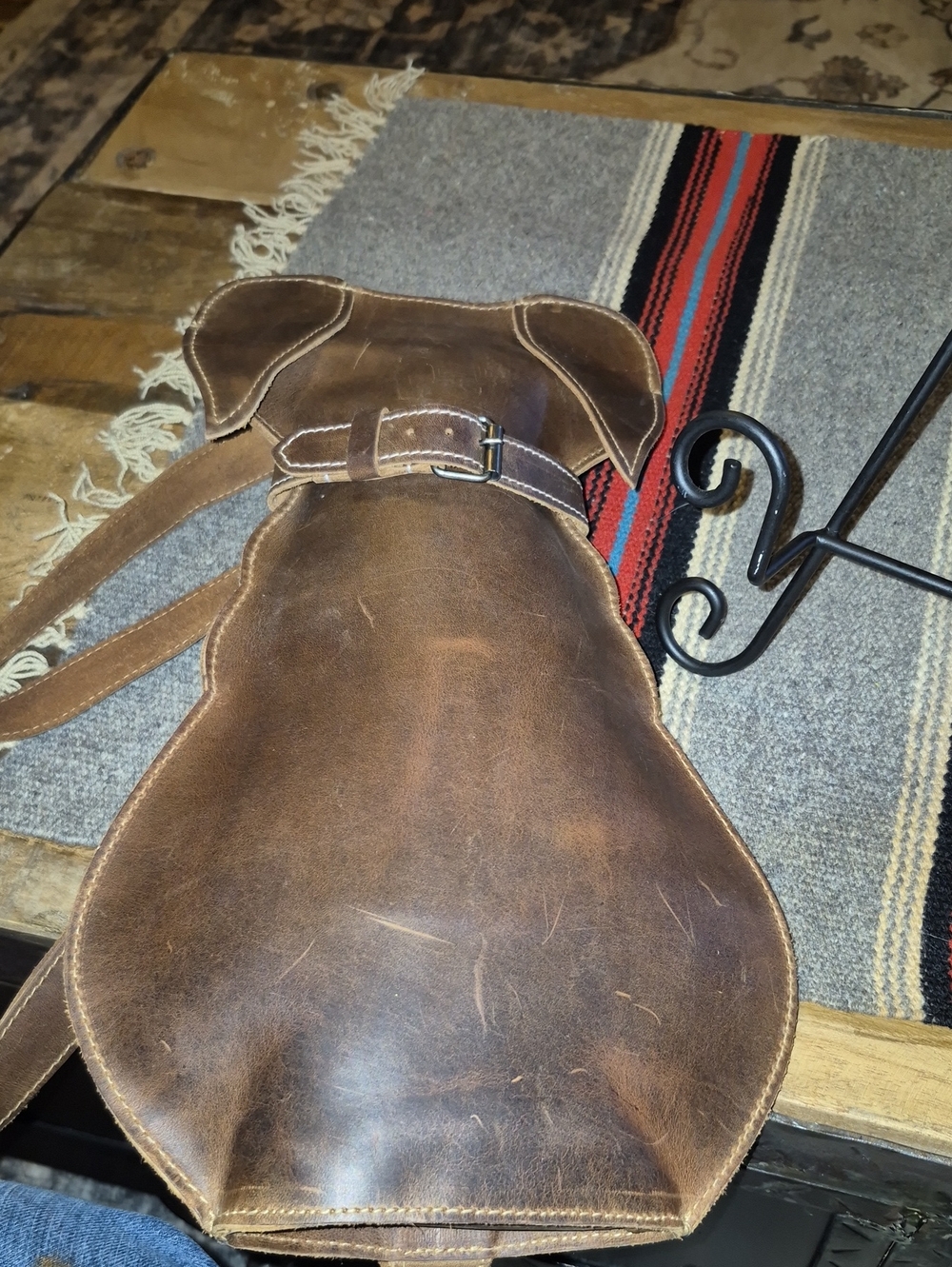 StockyardX Brown FullGrain Leather Doggy Crossbody Is functional & Unique. - Picture 13 of 16